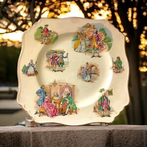 Royal Winton Grimades Lunch Plate Colonial Courting Couples Gainsborough England